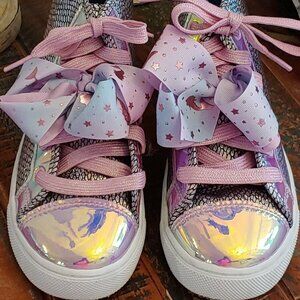 Nickelodeon Jo Jo Siwa Girl's Mermaid Scales Big Bow High Top Sneakers Size 4